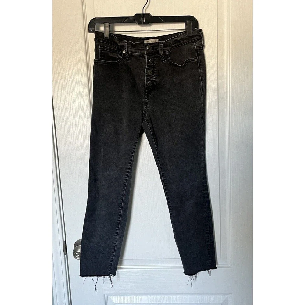MADEWELL 9" High Rise Skinny Jean Size 30 Womens Black Excellent Condition - Picture 1 of 9